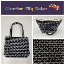 Medium Tote Bag - Black Cats on Dark Grey Medium Tote Bag - Black Cats on Dark Grey
